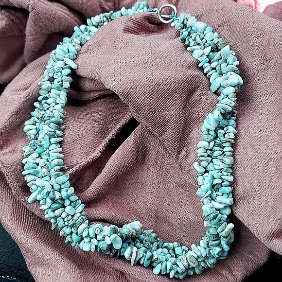 Mega Amazonite Natural Stone Necklace - Picture 2 of 3